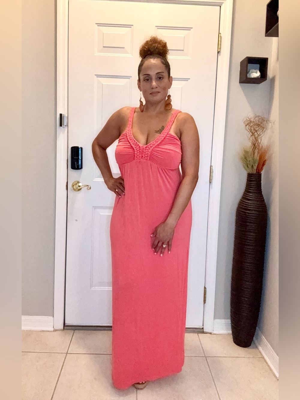 Design History Coral Maxi Dress with Braided Bust